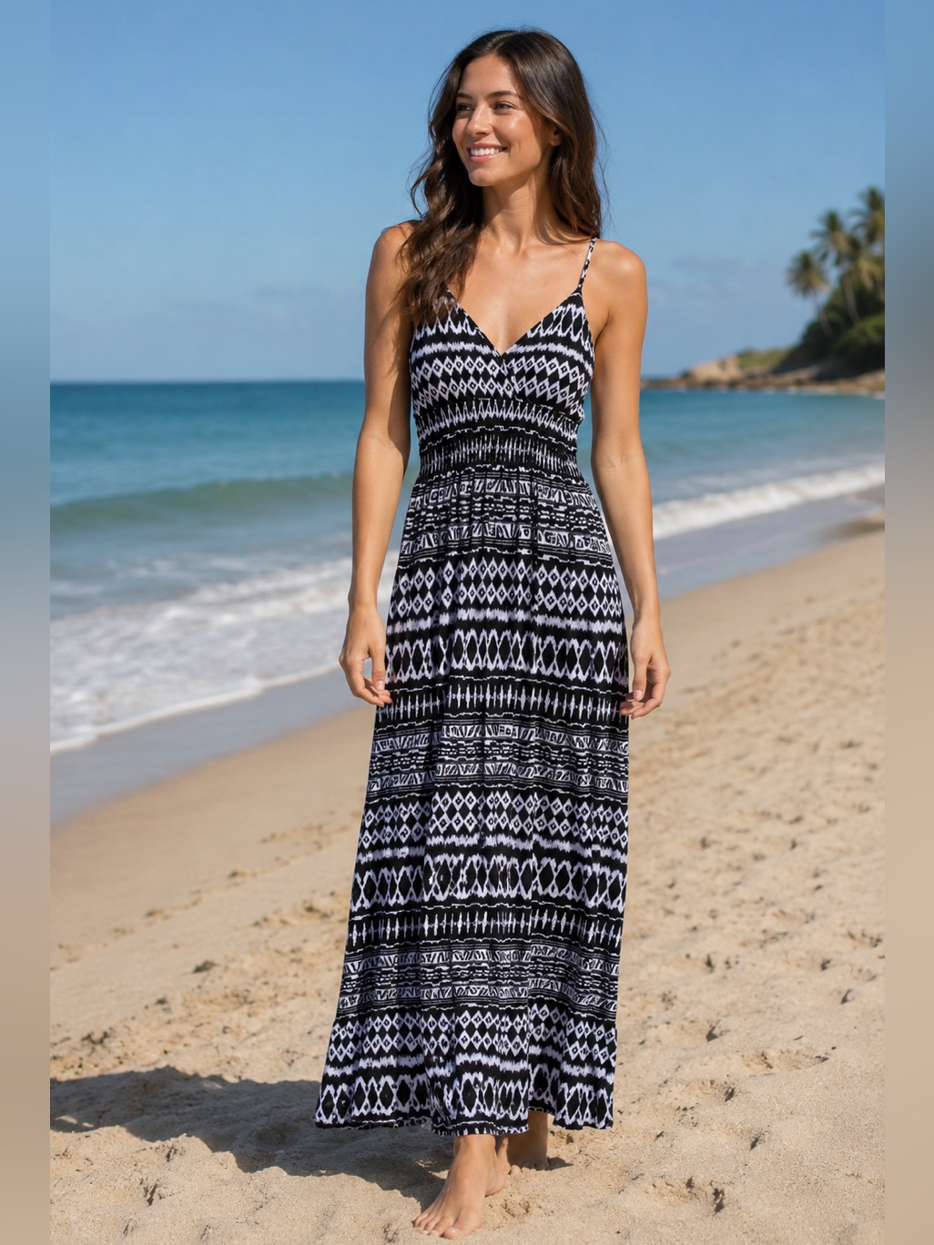 Maxi Dress Black And White